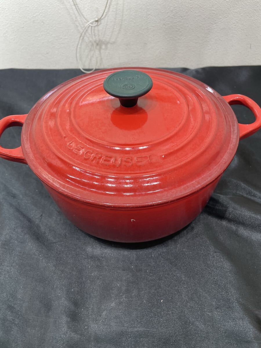 80 8.18.20 お78 両手鍋 LE CREUSET ルクルーゼ 赤 レッド