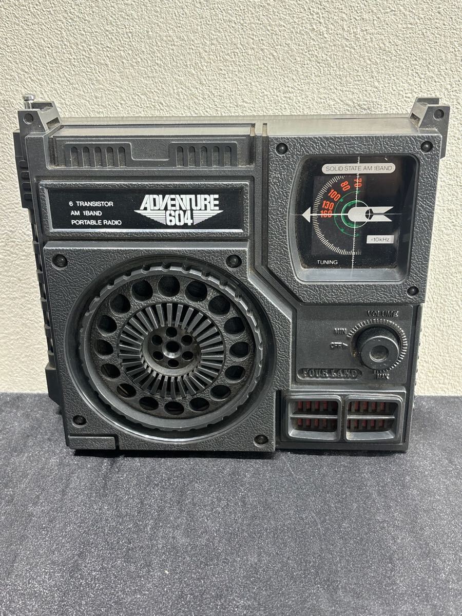 60 8.ぐ　お84 通電不可　6 TRANSISTOR AM 1BAND PORTABLE RADIO ADVENTURE 604 当時物