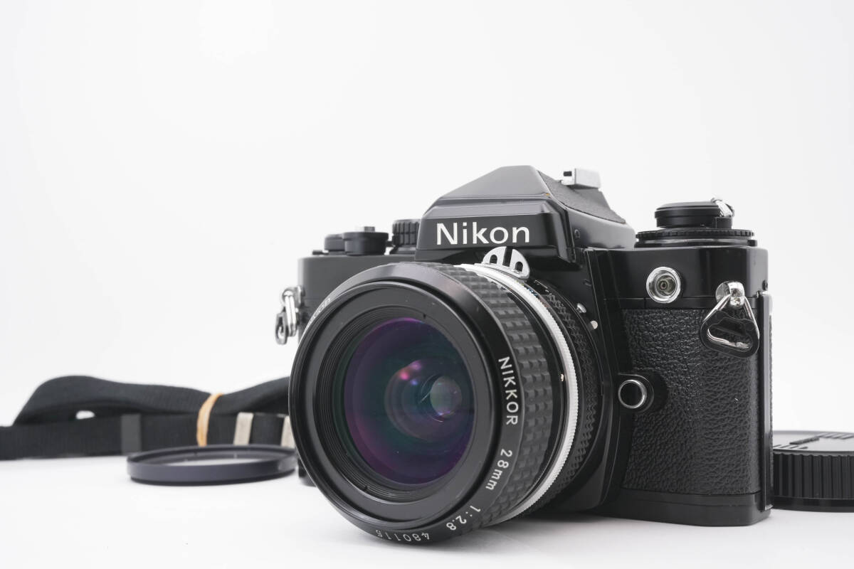 [並品] Nikon FE ブラック + Ai 28mm F2.8　NIKKOR ニコン フィルムカメラ MFレンズ 