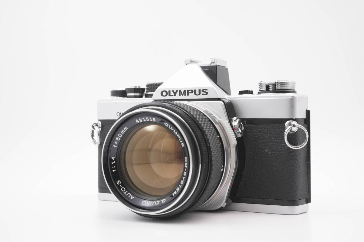 [現状品+モルト新品] OLYMPUS OM-2N シルバー + Zuiko Auto-S 1:1.4 f＝50mm 一眼レフ フィルムカメラ オリンパス MFレンズ