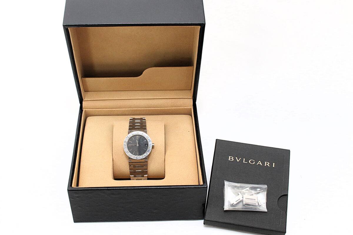 元箱付 BVLGARI ブルガリ ブルガリブルガリ ブラック文字盤 ヴィンテージ ジャンク 未稼働品 腕時計