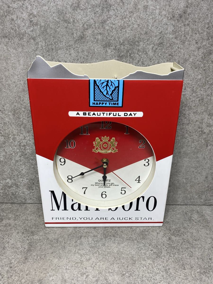 Marlboro マルボロ　タバコ　パッケージ型　ヴィンテージ　ディスプレイ　時計　稼働品　不足部品あり　現状品 ノベルティ　 レトロ　