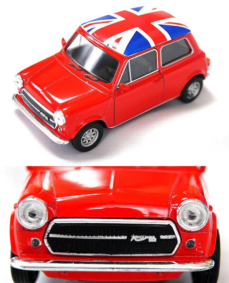 Welly製 Innocenti Mini 1300 イノチェンティミニ 1/34 ダイキャストカー ミニカー ユニオンジャック ドア開閉 プルバック付 ローバーミニ