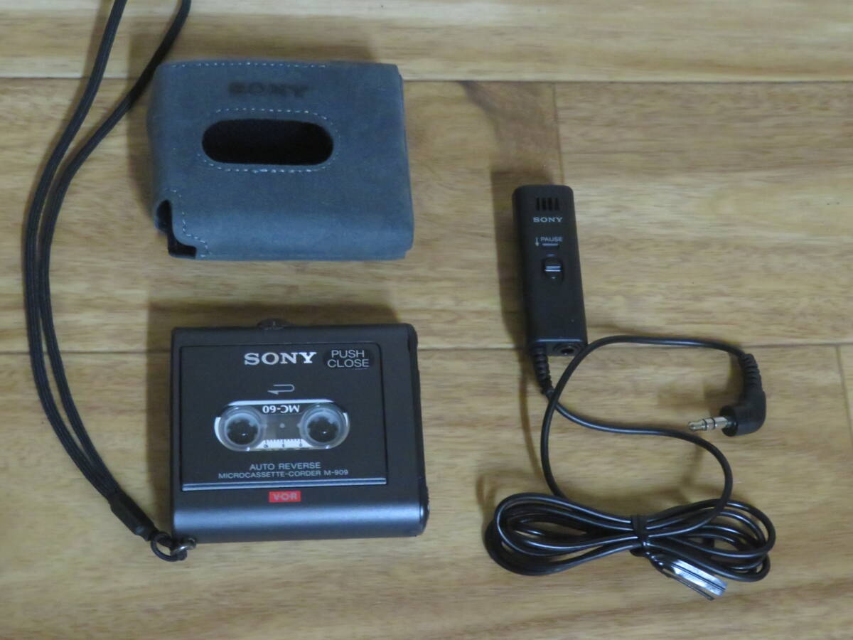 美品! SONY ソニー M-909 マイクロカセットコーダー ソフトケース付き 室内保管品 非喫煙環境です 