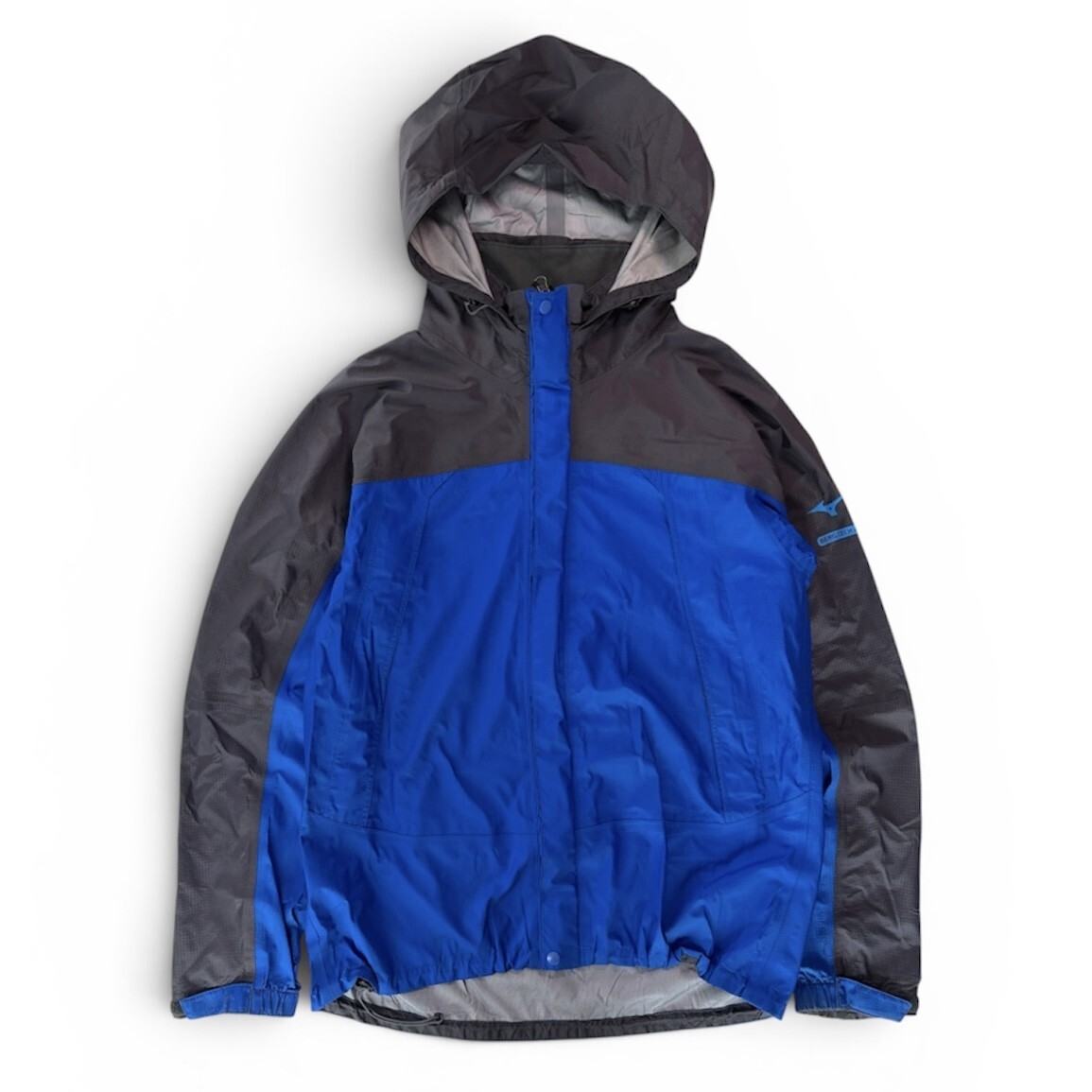 国内正規品★ Mizuno OUTDOOR ミズノ BERGTECK EX ストーム セイバー ナイロン ジャケット 青/黒 Mサイズ レインウェア シェルジャケット