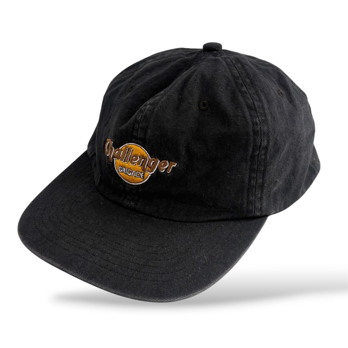 国内正規品★ 日本製 CHALLENGER チャレンジャー MUD LOGO CAP 黒 BRIGATE マッドロゴ キャップ 長瀬 帽子 バイカー スケートボード 古着