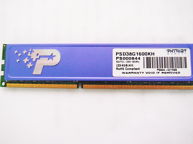 PSD38G 8GB 1600KH 8GB PC3-12800 1800MHz PATRiOT メモリー
