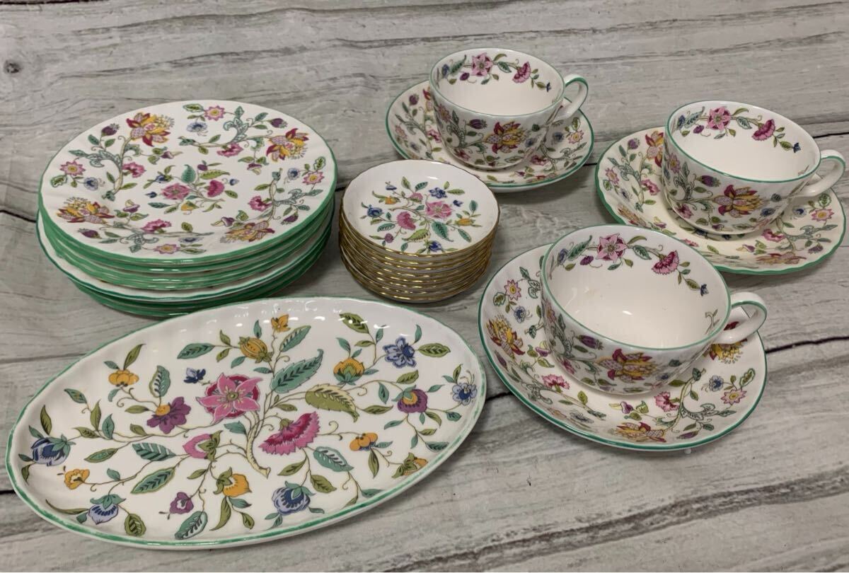 MINTON ミントン ハドンホール ティーセット プレート カップ＆ソーサー まとめ 食器 花柄 HADDON HALL ヴィンテージ 現状品 B は
