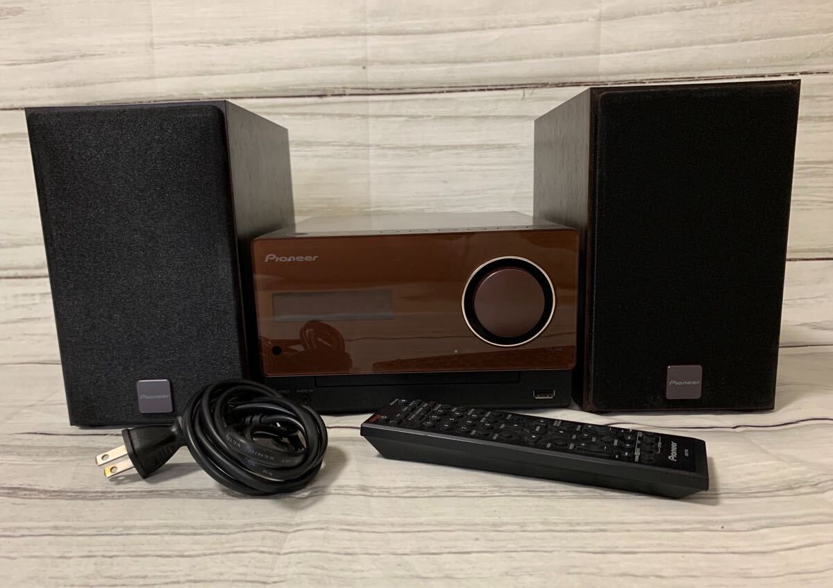 Pioneer パイオニア CDミニコンポ X-CM35-T ブラウン リモコン付き オーディオ機器 システムコンポ 通電確認済 現状品 は