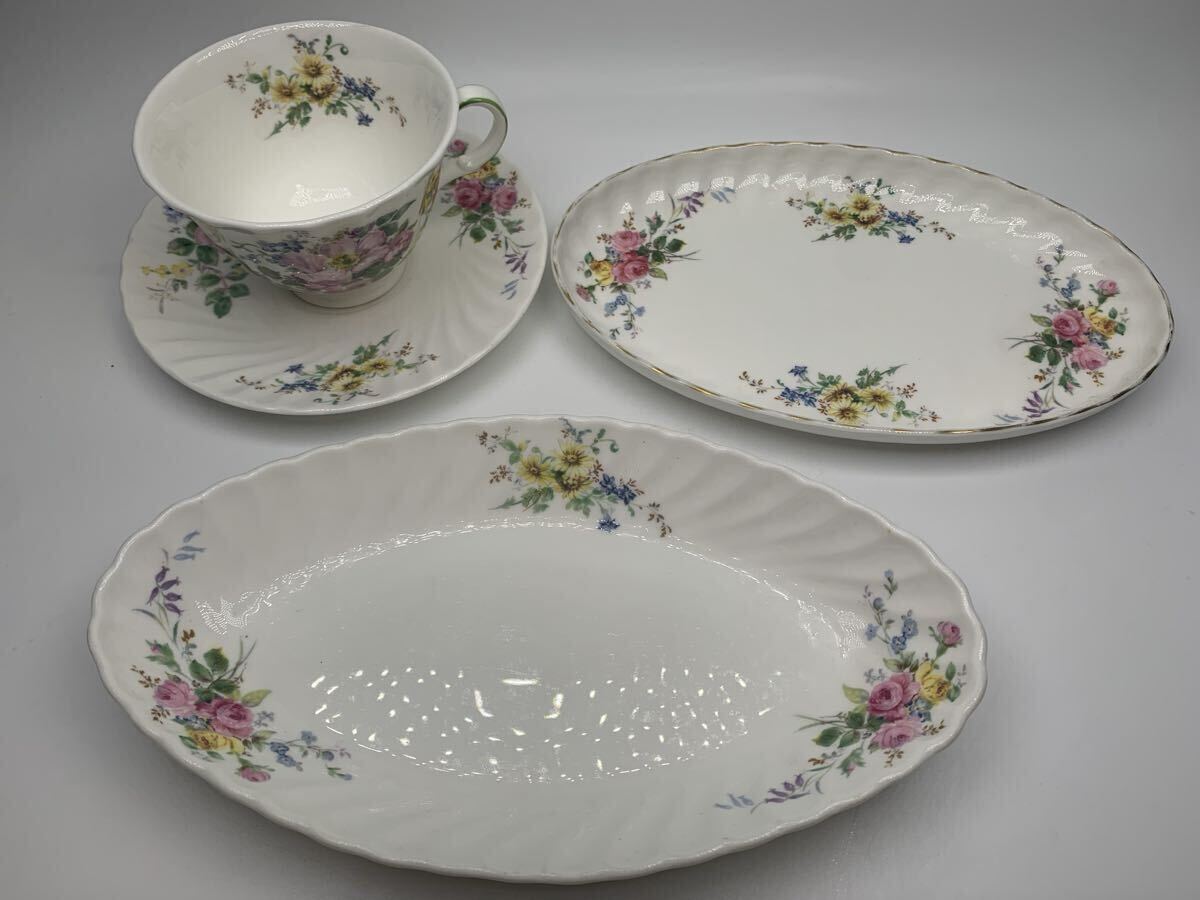 ロイヤルドルトン アルカディア ROYAL DOULTON ARCADIA 花柄 ティーカップ＆ソーサー オーバルプレート アンティーク ヴィンテージ C は