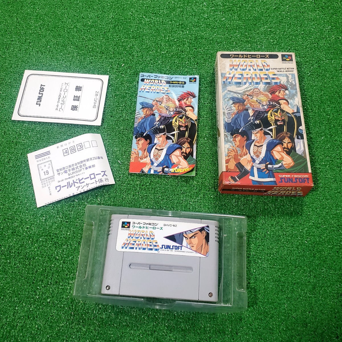 SFC スーパーファミコン カセット ソフト ワールドヒーローズ WORLD HEROES スーファミ 動作確認済み 希少品 箱説あり 箱 説明書