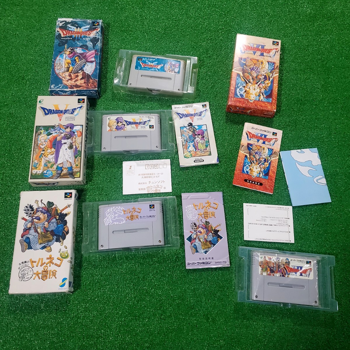 スーパーファミコン カセット ソフト DRAGONQUEST IⅡ V VI ドラゴンクエスト3 5 6 トルネコの大冒険 動作確認済み 箱 まとめ売り