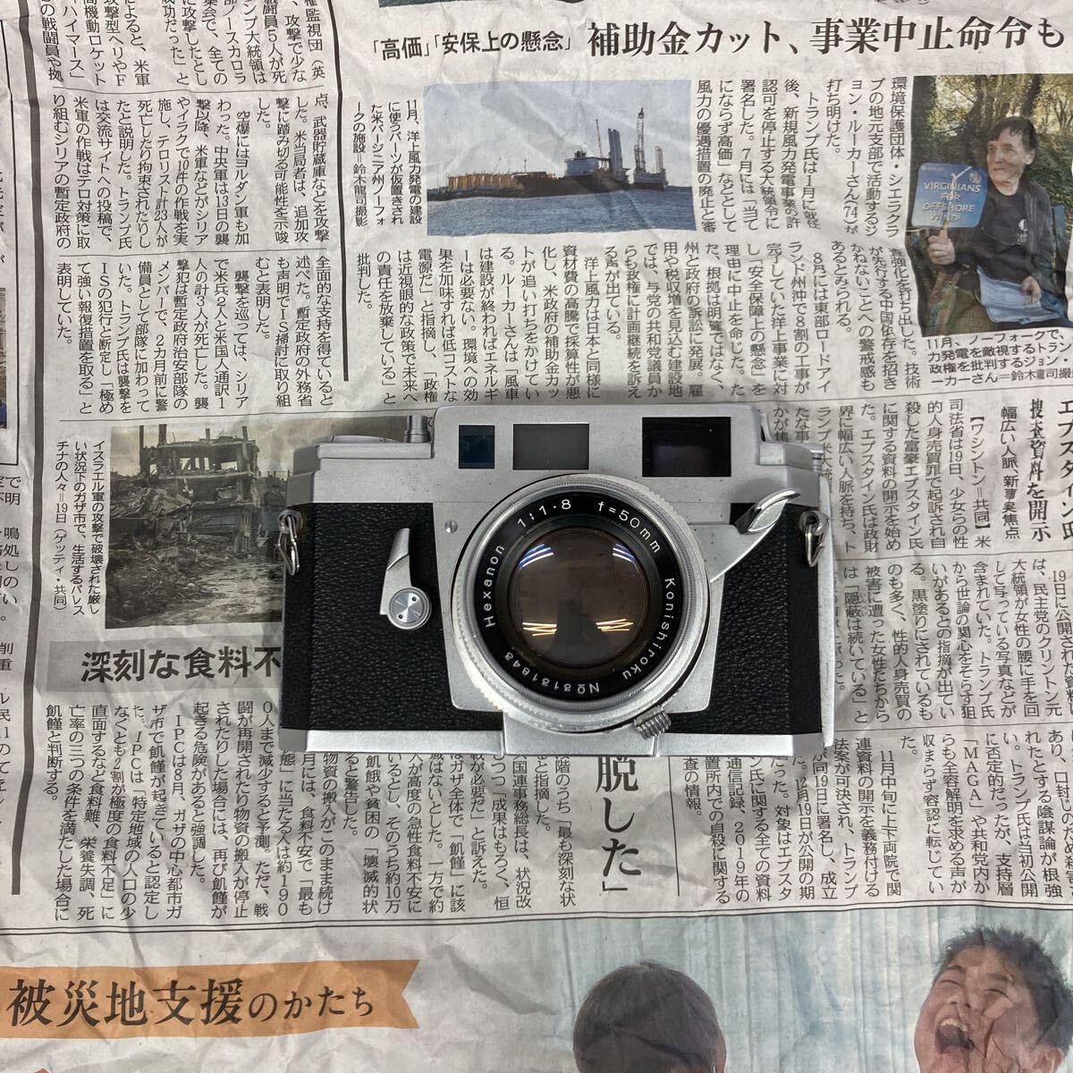 【A2】Konica ⅢA コニカ フィルムカメラ レンジファインダー レンズ Hexanon 50mm F1.8 ジャンク品