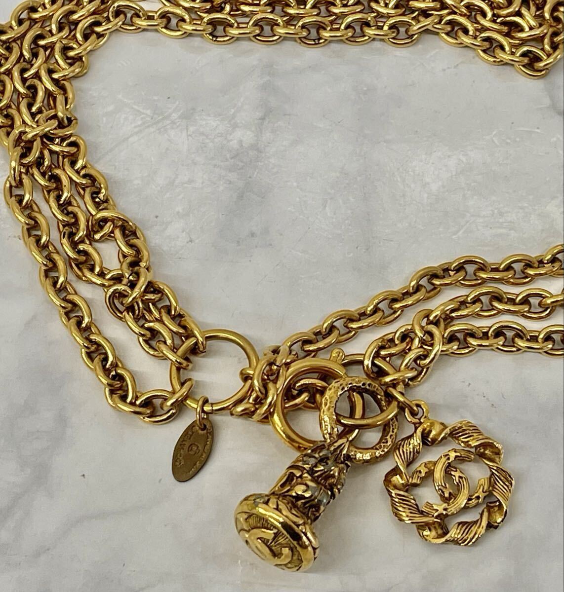 B シャネル CHANEL チェーンベルト ココマーク CCマーク ゴールド ヴィンテージ 高級品 アンティーク レディースアクセサリー 中古品