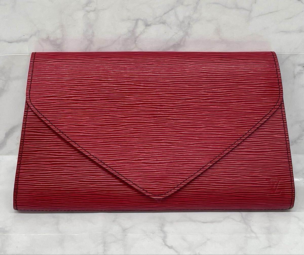 B ルイヴィトン LOUIS VUITTON エピ アールデコ クラッチバッグ セカンドバッグ 赤 レッド RED シリアル 希少 ヴィンテージ 中古品