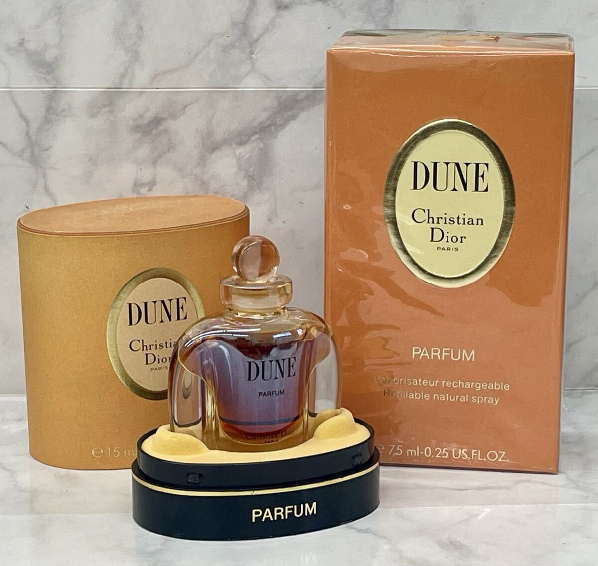 B 未開封 未使用に近い Christian Dior DUNE クリスチャンディオール デューン 15ml 7.5ml PARFUM パルファム 香水 保管品