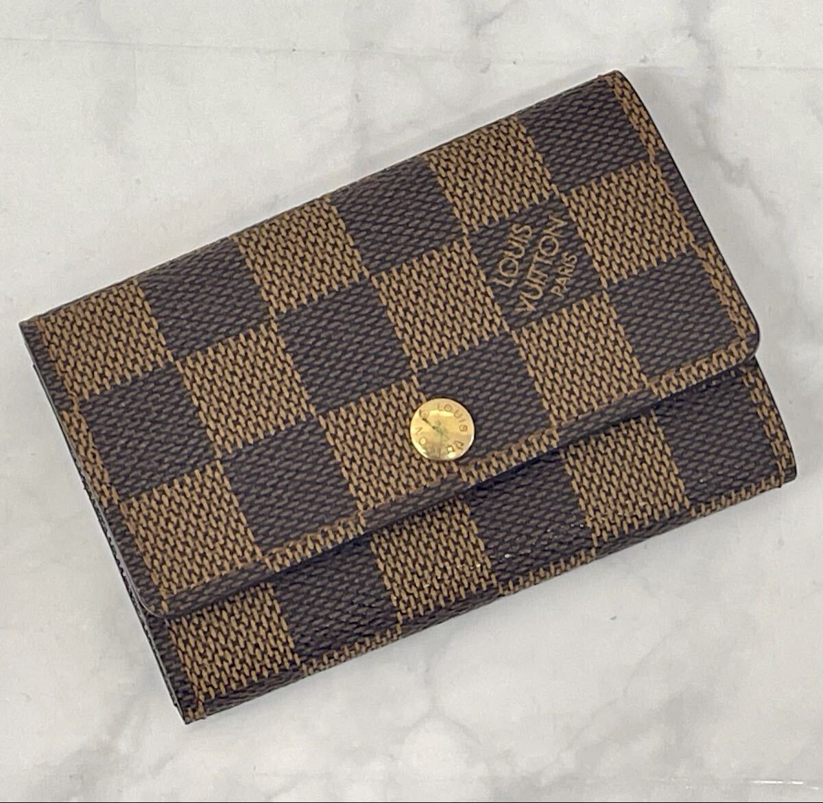 B ルイヴィトン LOUIS VUITTON ミュルティクレ6 Damier ダミエ キーケース ブラウン レザー メンズ レディース ヴィンテージ 中古品