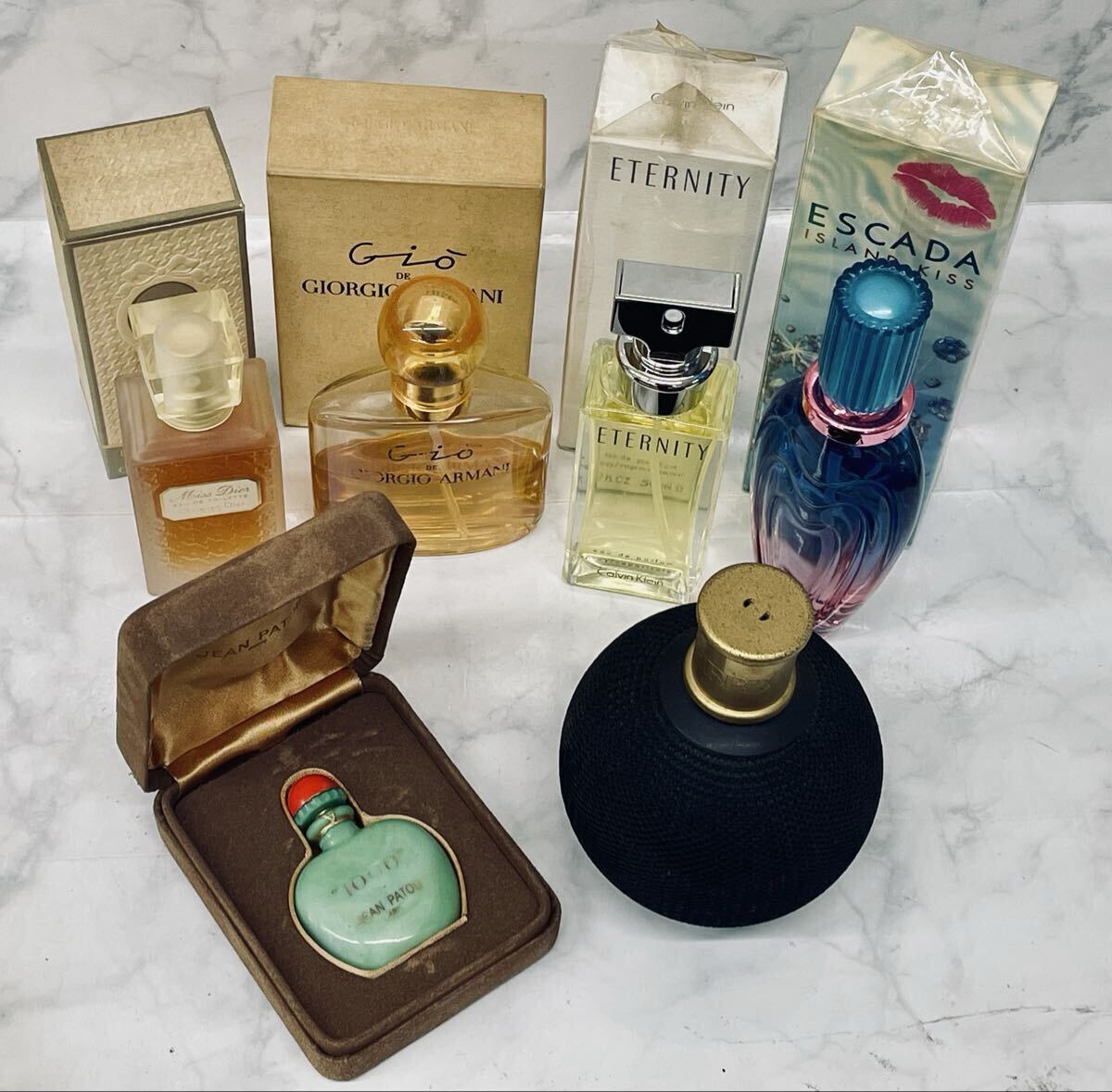 B 香水 フレグランス オードトワレ おまとめ JEAN PATOU ジャンパトゥ ChristianDior GIORGIO ARMANI エタニティ エスカーダ FERRE 保管 