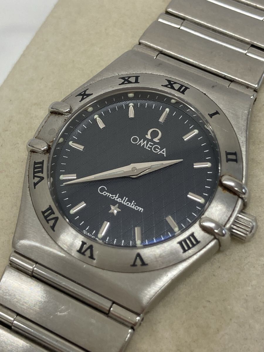 S オメガ OMEGA コンステレーション Constellation クォーツ 腕時計 グレー文字盤 動作未確認 中古品 ラウンド 
