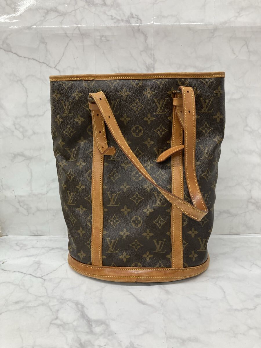 S ルイヴィトン LOUIS VUITTON バケットGM ハンドバッグ モノグラム バケツ型 シリアル 中古品 レディース ※内側劣化・粉吹きあり