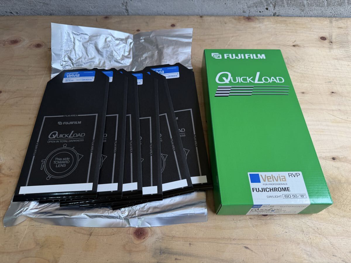 ⑤【中古/6枚入】 FUJIFILM Velvia FUJICHROME 4x5 期限切れ　大判