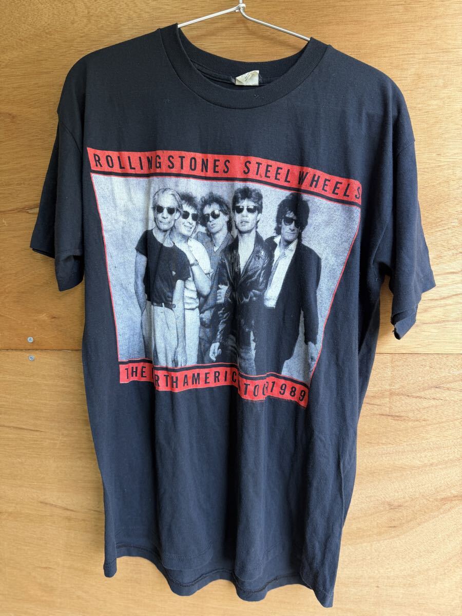 【中古】Rolling Stones Steel Wheels Tシャツ Lサイズ 80s バンドTシャツ ヴィンテージ ツアー ローリングストーンズ
