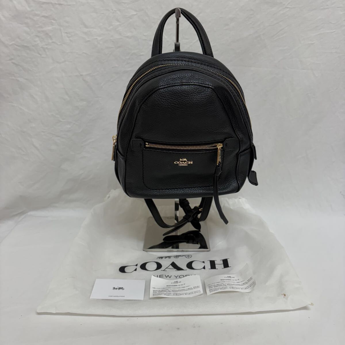 0001【0812 B-5596】COACH コーチ アンディ ミニリュック レザー ブラック バックパック レディース