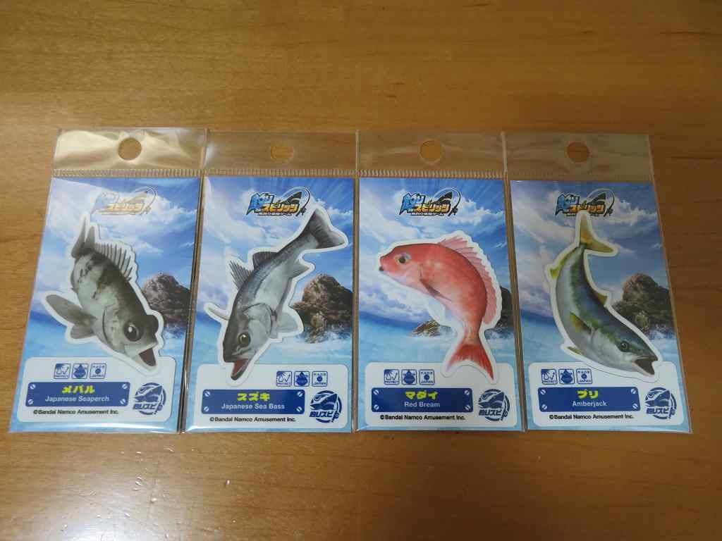 ★ゼネラルステッカー★バンダイナムコ★釣りスピリッツ★ダイカットステッカー★未使用品★4種類セット★