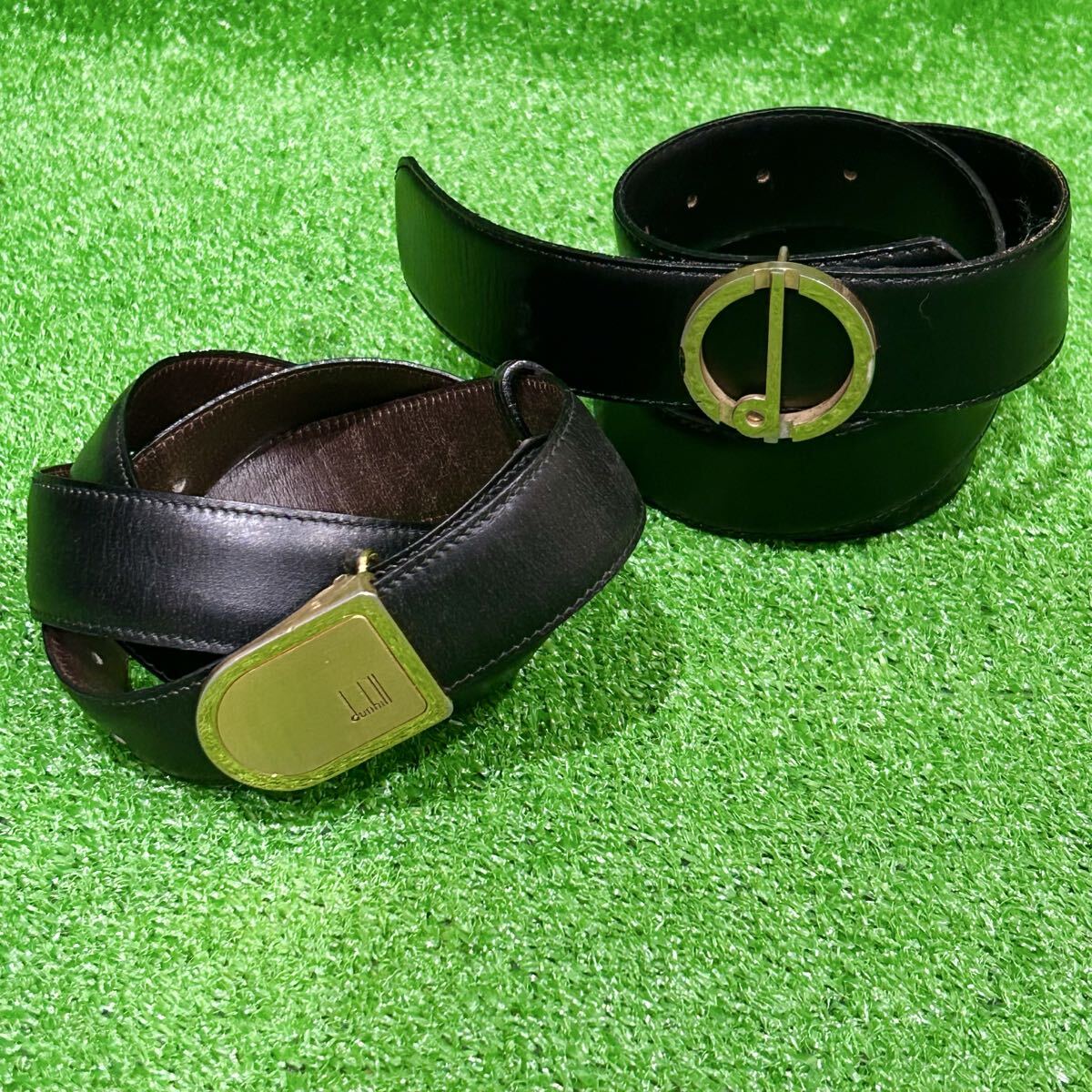 dunhill ダンヒル ベルト まとめ まとめ売り 2点 シンプル お洒落 正規品 現状品(A135)