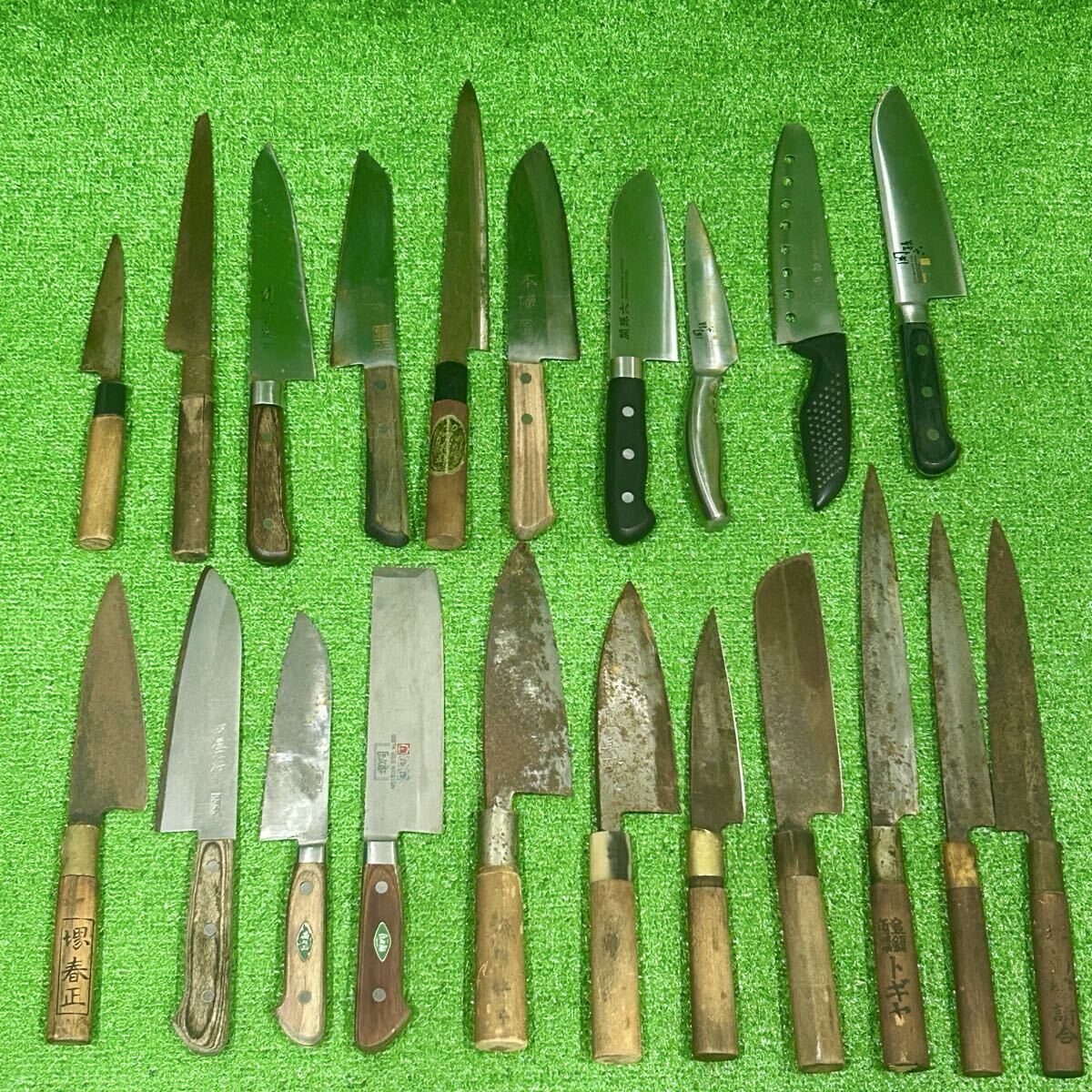 包丁 堺包丁 堺春正 堺屋一心作 堺刀司 原菊菅 兼守 関孫六 関哲匠 など まとめ まとめ売り 20本以上 合計21本 現状品(A188)