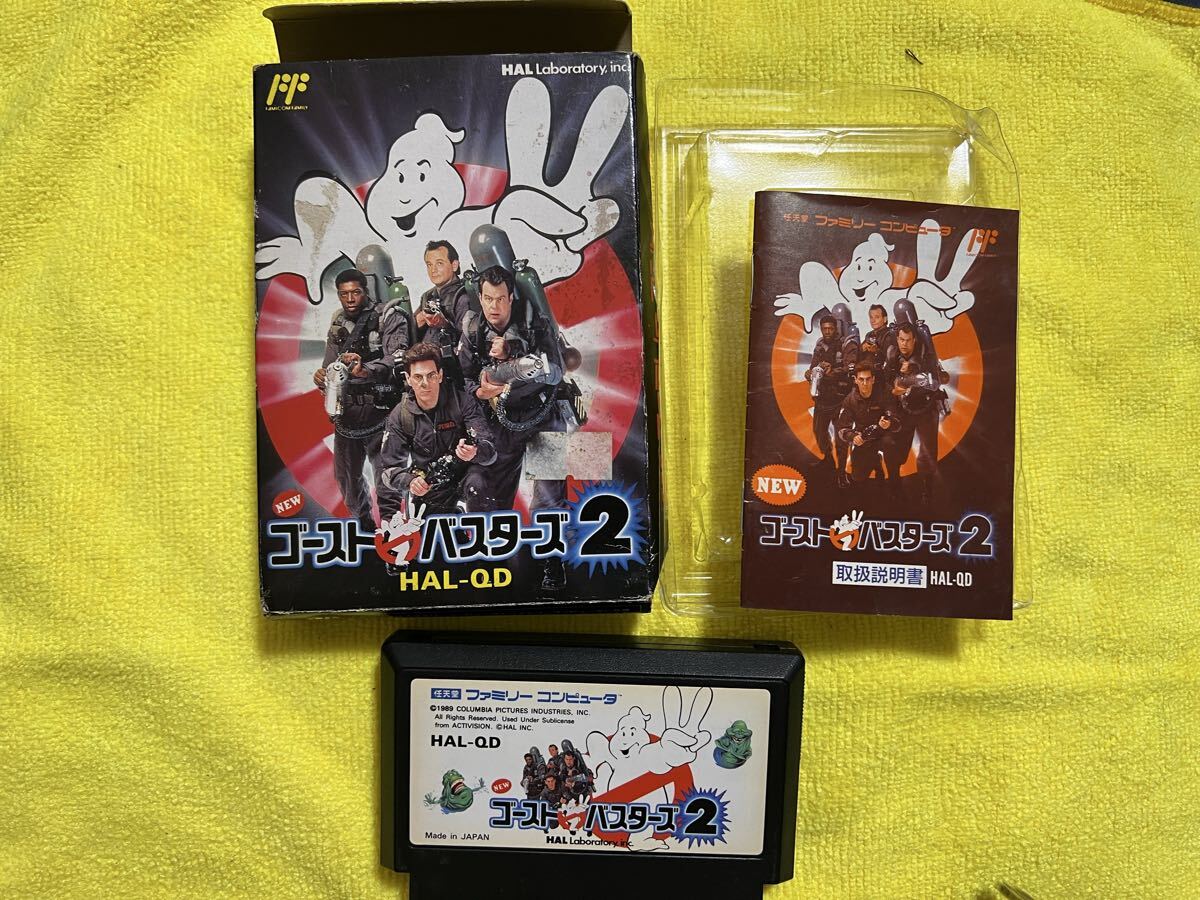 希少 NEWゴーストバスターズ2 ファミコン 箱説明書トレー付きHAL研究所 コレクション品レトロゲームファミコンソフトゴーストバスターズ2