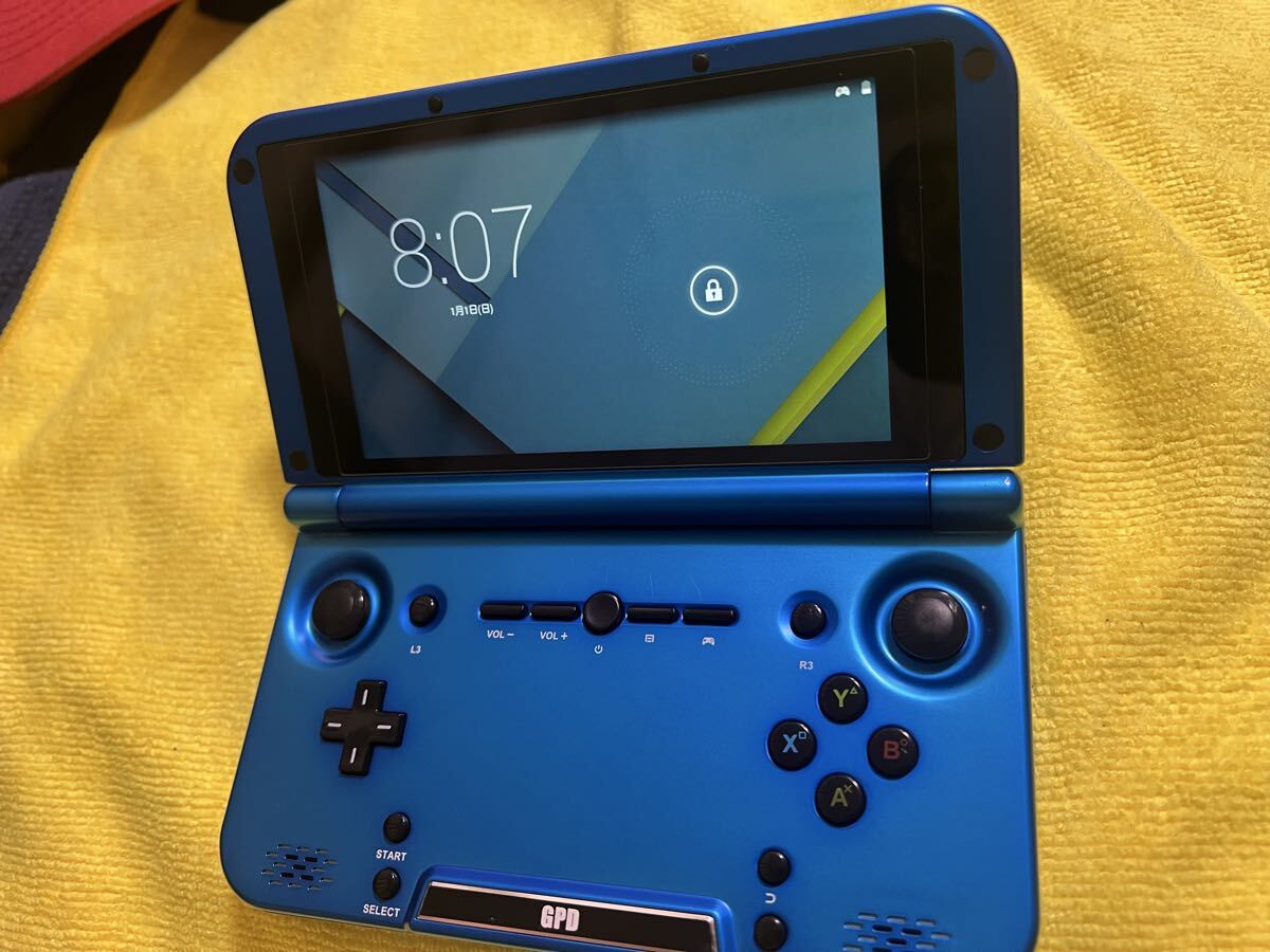 1円スタート GPD Android 携帯ゲーム機 ブルー 動作確認済み ゲーム入り USBケーブル・ACアダプター付属