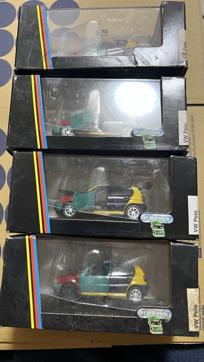 ドイツ製 SCHABAK 1/43 VW Polo Harlekin 4台セット Made in Germany 箱付き フォルクスワーゲン ミニカー ミニカー
