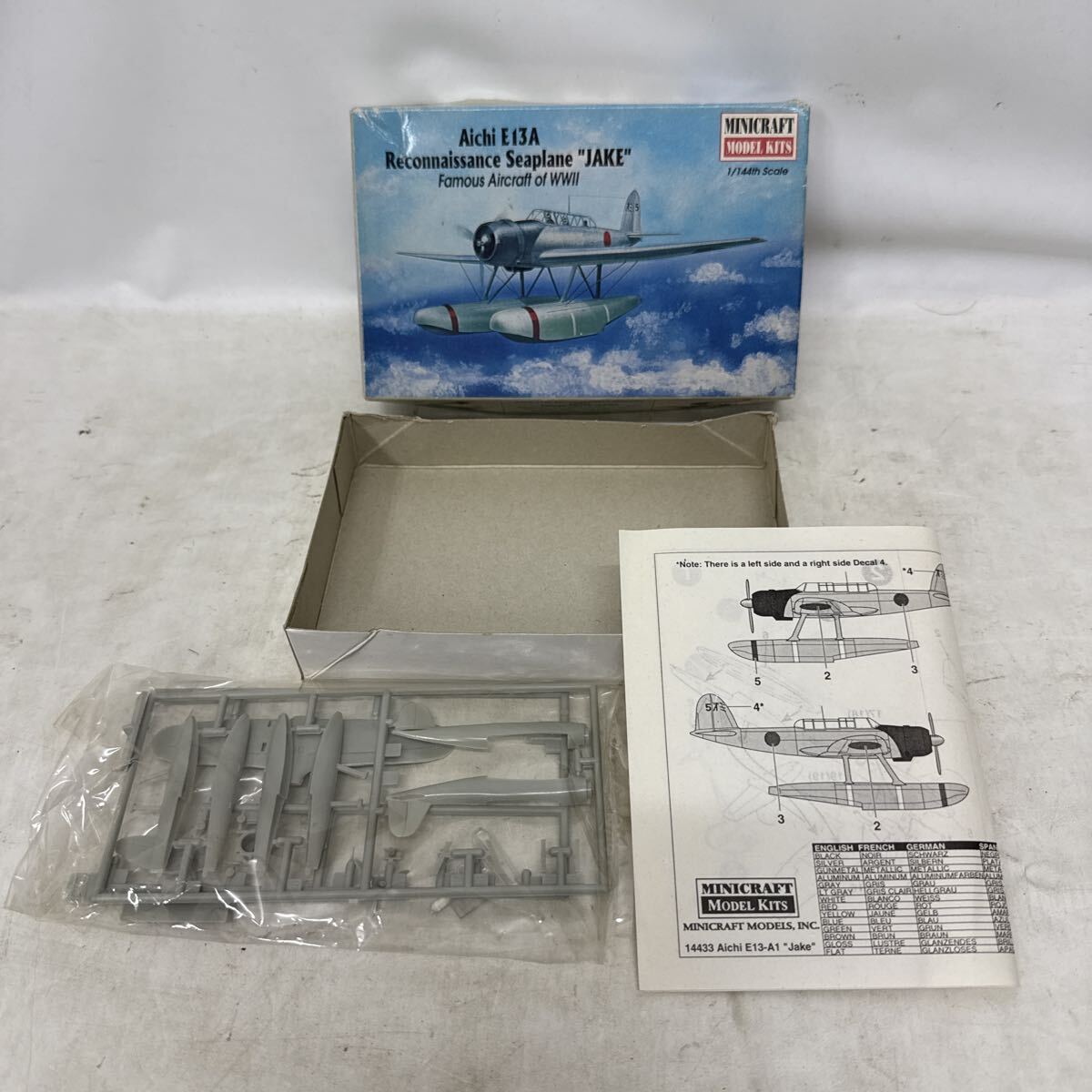 K208-025 希少 内袋未開封 詳細不明 MINICRAFT MODEL KIT Aichi E13A Reconnaissance Seaplane JAKE 現状品