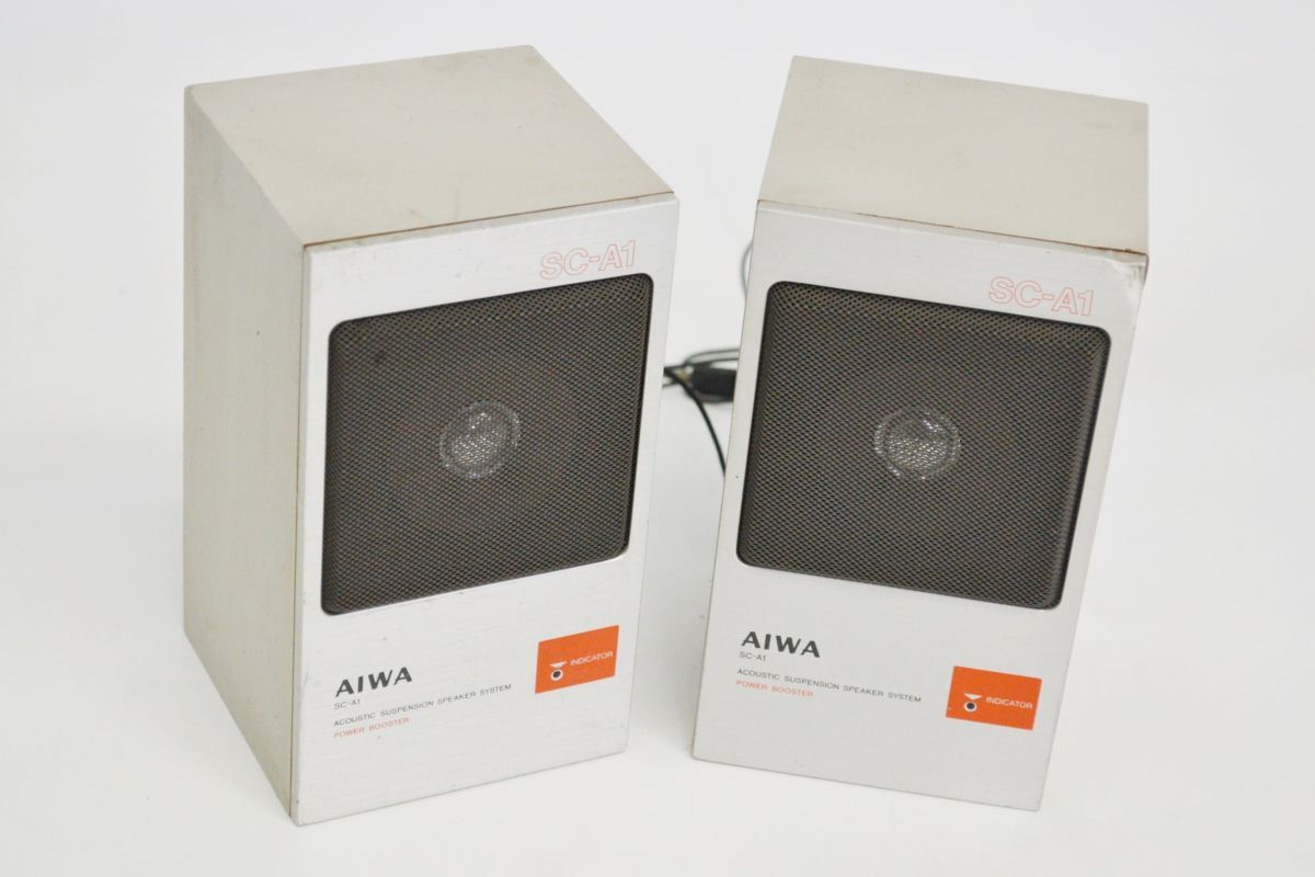(1522S 0812K10) 1円～ AIWA アイワ ポータブル アクティブ スピーカー システム SC-A1 ステレオスピーカー 【通電動作未確認】