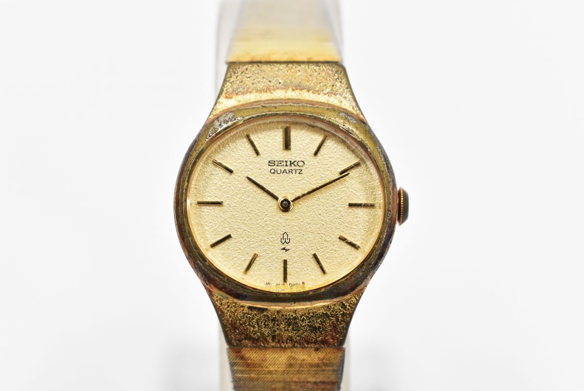 (1510S 0810T11)1円～ SEIKO セイコー レディース クオーツ 16-5350 腕時計 ラウンド ゴールド【ジャンク品】