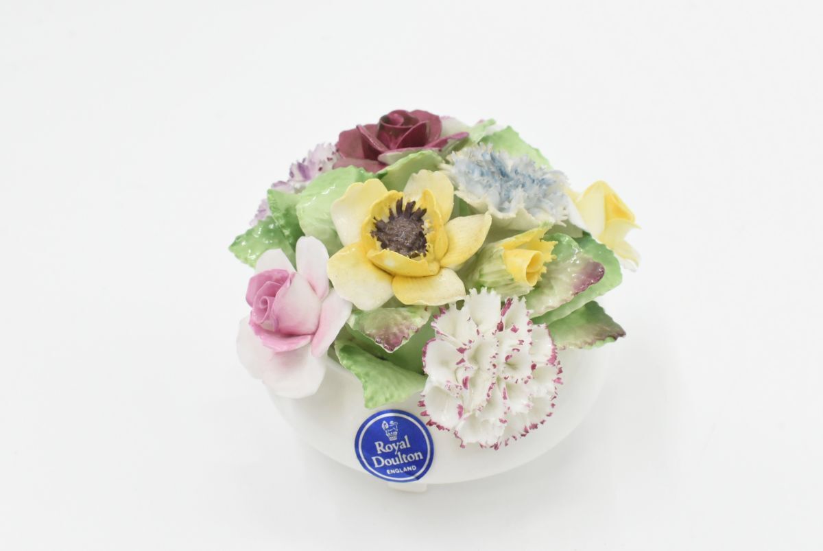 (1504S 0812H9) 1円～ ROYAL DOULTON ロイヤルドルトン ミクストフラワー ボーンチャイナ 陶器製 イギリス 英国 イングランド 置物