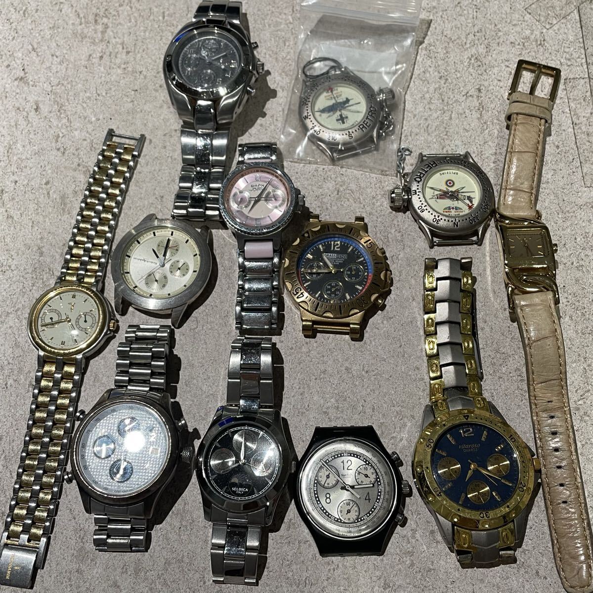 【1円スタート】超大量時計 セット 約12本 希少 まとめ SEIKO クォーツ スウォッチ クロノグラフ 時計 セット