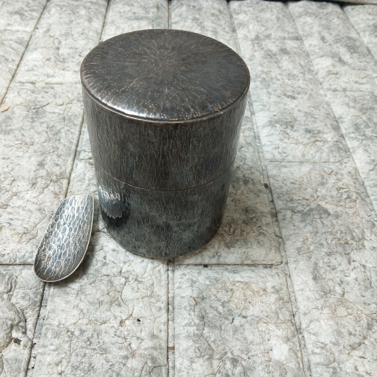 T07z13 総重量598ｇ 松栄堂 純銀 茶筒 煎茶道具 茶道具 茶筒 茶心壺 骨董 時代物 
