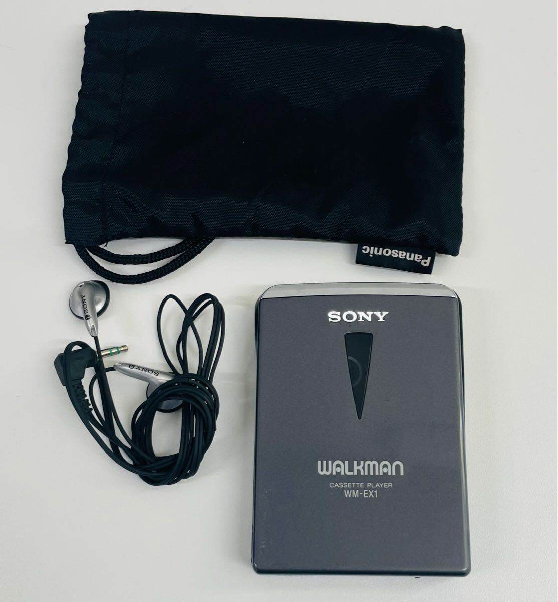 【5Li-2】 SONY ソニー WALKMANウォークマン WM-EX1 カセットプレーヤー イヤホン 袋付き 現状品 