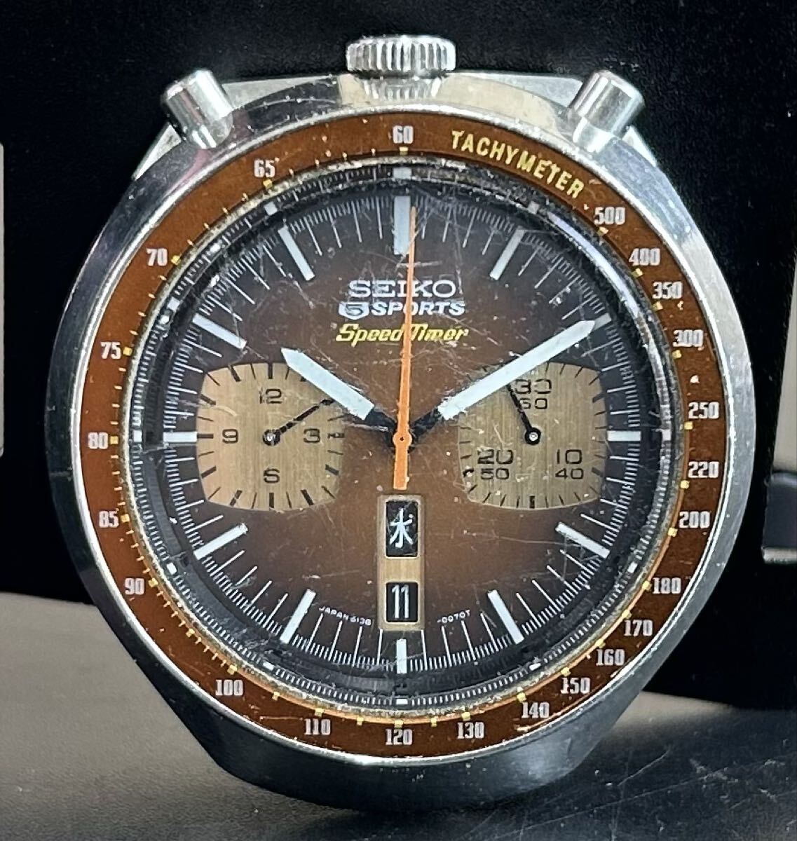 【13Li-3】SEIKO セイコー 5スポーツ 6138-0040 スピードタイマー 稼働品 クロノグラフ BULLHEAD 自動巻き 腕時計 ブランド腕時計 現状品