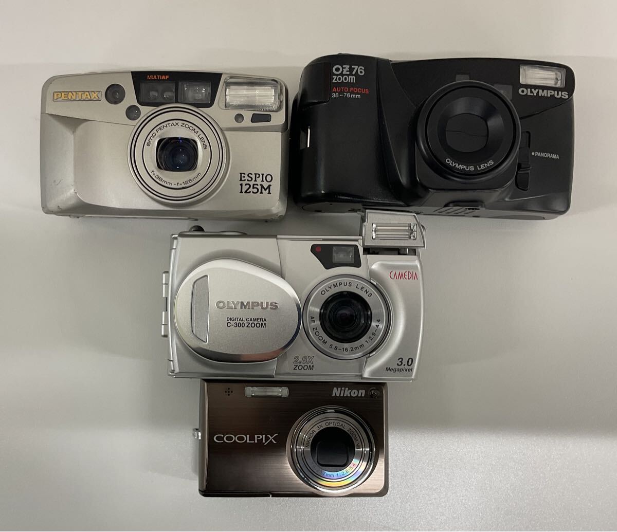 【4Li-4】Nikon ニコン COOLPIX S700 PENTAX ペンタックス ESPIO OLYMPUS カメラ 4点 まとめ デジカメ フィルムカメラ 現状品 