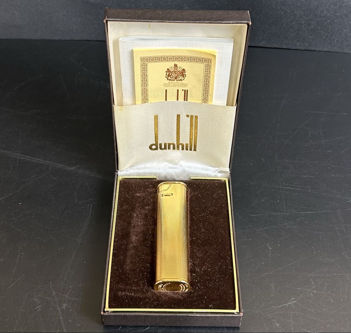 【1LS-1】dunhill ダンヒル ガスライター ローラー式 ブランドライター ライター 喫煙グッズ 喫煙具 ケース付き 現状品