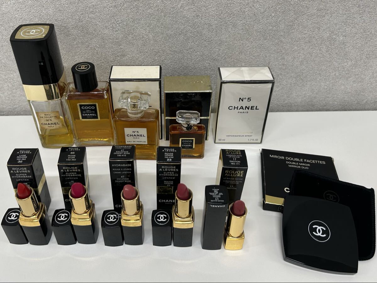 【3Li-24】CHANEL シャネル No.5 COCO 香水 口紅 化粧品 鏡 ミラー など 未開封品含む 11点 まとめ 現状品