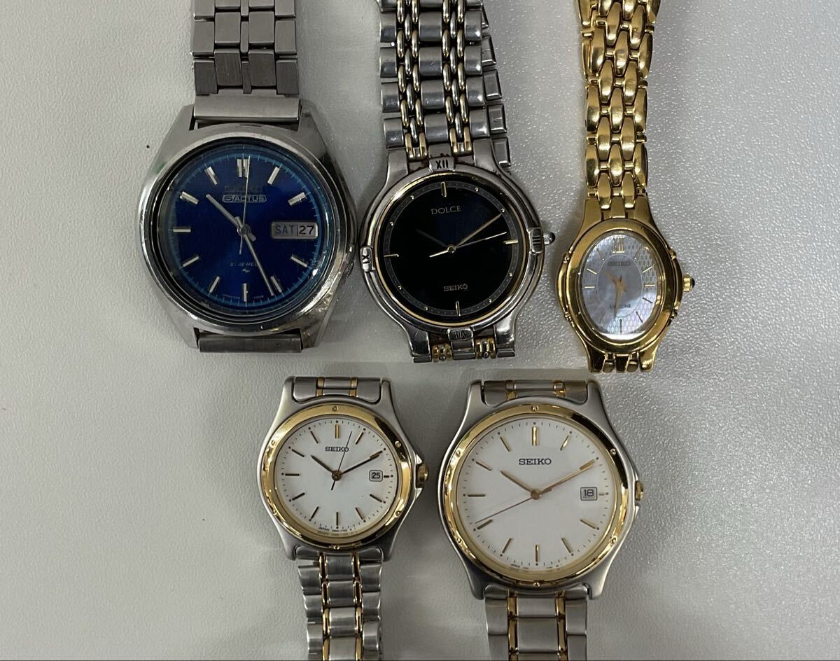 【12Li-20】 SEIKO ドルチェ 5E31-6C00 エクセリーヌ V110-5A30 5ACTUS 7019-7060 21石 5点 まとめ ブランド腕時計 腕時計 現状品