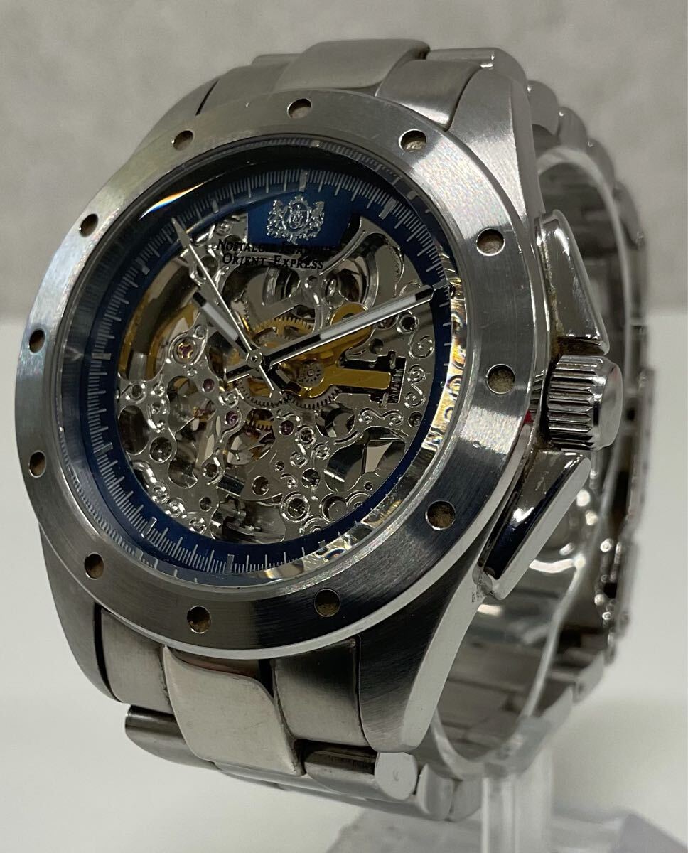 【12Li-1】ORIENT EXPRESS オリエント エクスプレス OM-8024 スケルトン文字盤 自動巻き 稼働品 ブランド腕時計 腕時計 現状品 