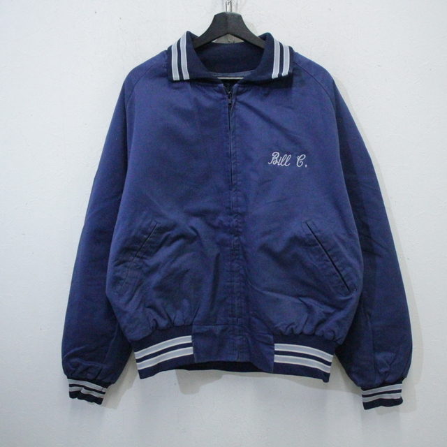 H433 80sビンテージ GWEAR ブルゾンジャケット■1980年代製 表記XLサイズ ネイビー アメカジ ストリート 古着 激安 希少 ヴィンテージ