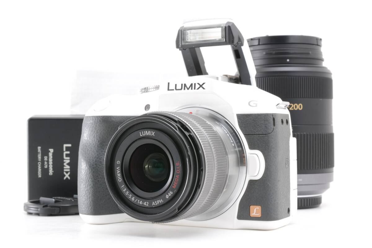 管WW1942 シャッター回数 9393回 動作品 パナソニック Panasonic LUMIX DMC-G6 ダブルレンズ 14-42mm 45-200mm ミラーレス一眼カメラ