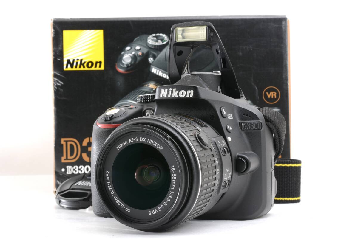 管80WW1967 シャッター回数 2668回 動作品 ニコン Nikon D3300 レンズ AF-S DX NIKKOR 18-55mm f3.5-5.6G デジタル一眼カメラ 箱付