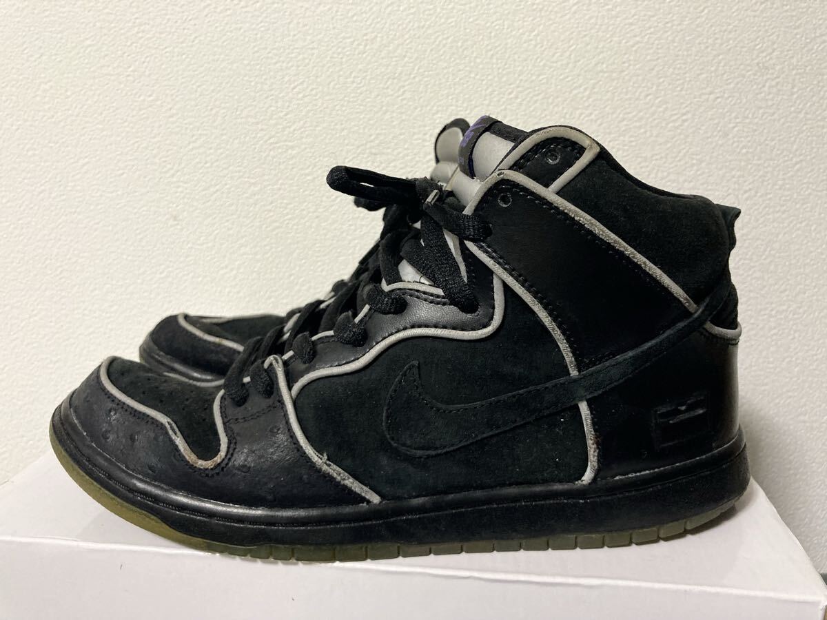 NIKE 16 年製 DUNK HIGH ELITE SB PURPLE BOX US9.5 BLACK-BLACK / WHITE / PURPLE HAZE 833456-002 黒 紫 シルバー